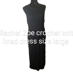 Rachel Zoe black knit Sleeveless dress size large p to p 18 46 length